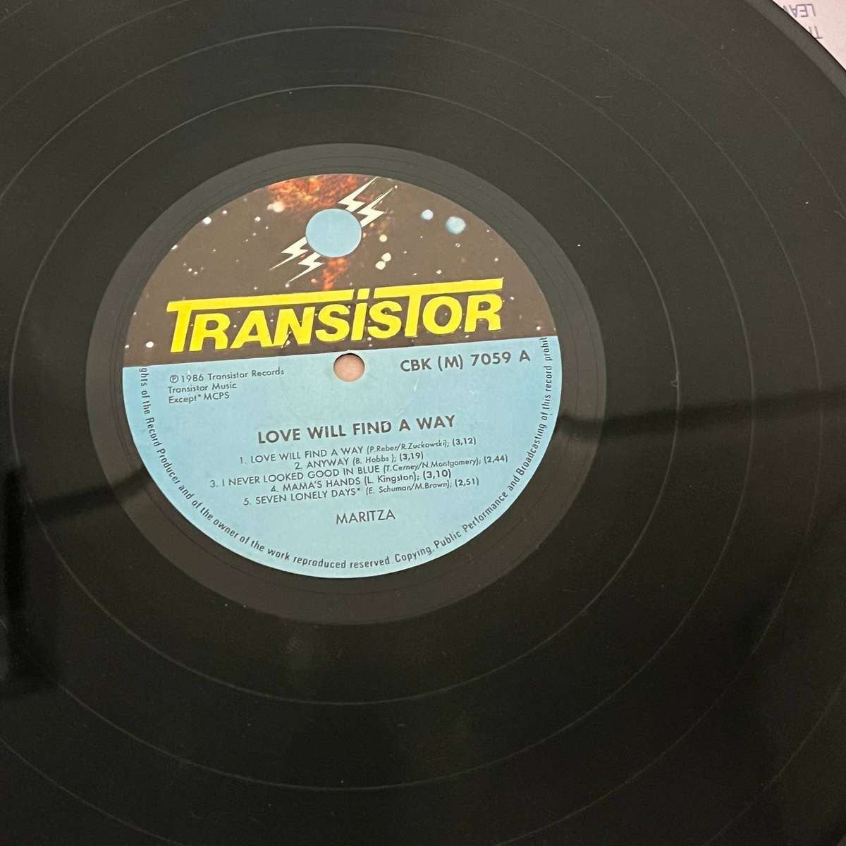 Maritza  Love Will Find a Way (1986 Transistor Records  CBK 7059) LP Vinyl