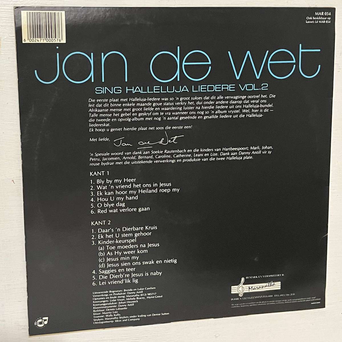 Jan de Wet  Sing Halleluja Liedere Vol. 2 Gospel LP