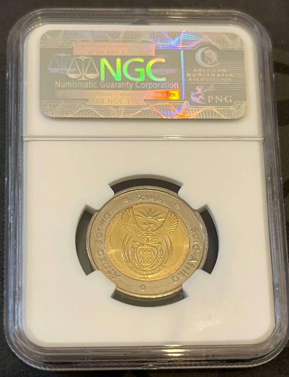 2008 South Africa 5 Rand  Nelson Mandela 90th Birthday (NGC MS66)