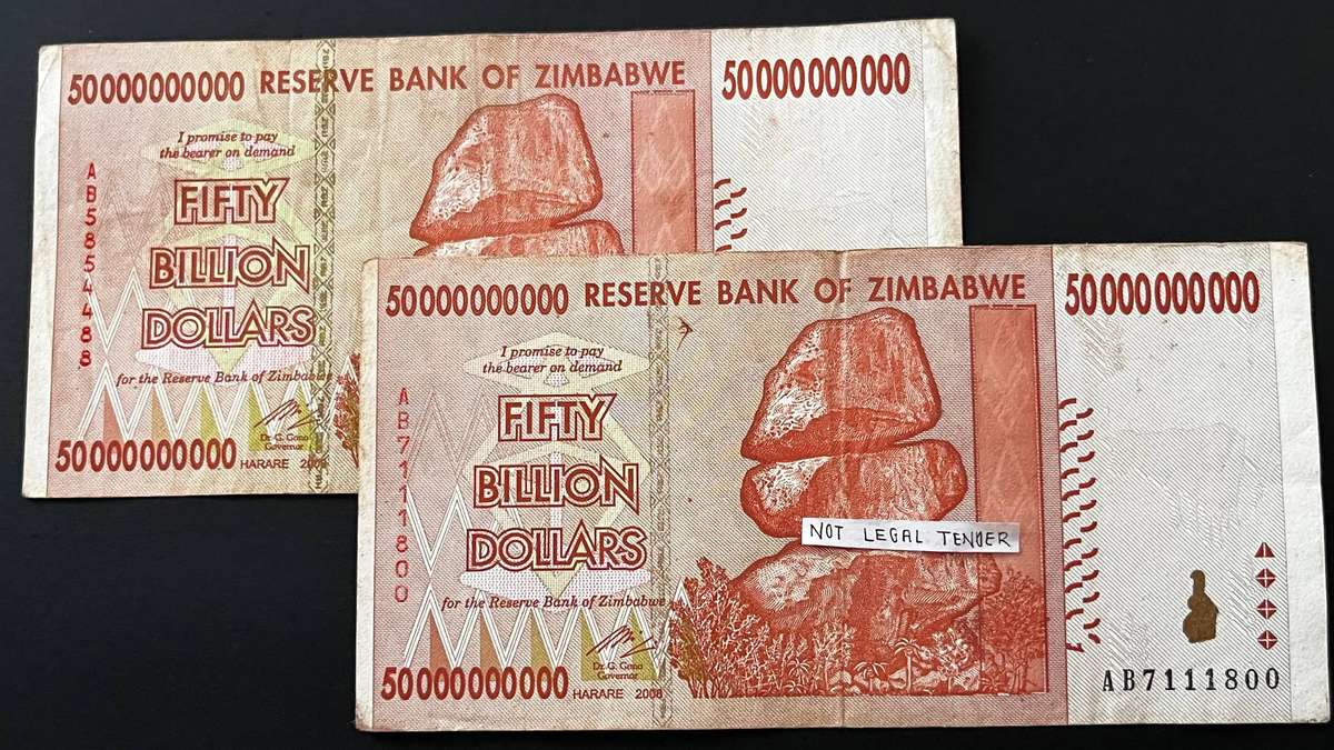 Zimbabwe 50 Billion Dollars Banknote Bundle | Reserve Bank of Zimbabwe | 2 Notes