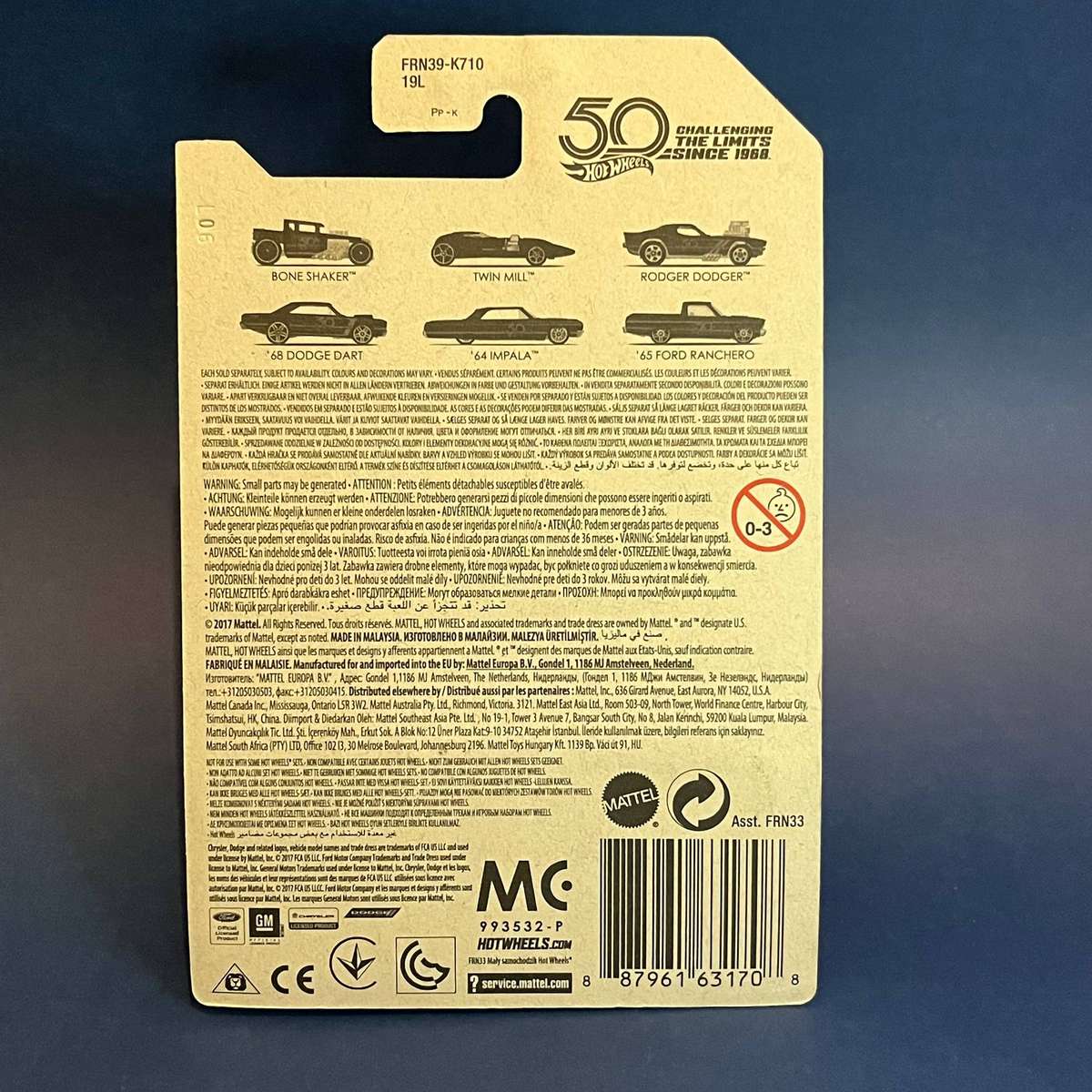  Hot Wheels 65 Ford Ranchero  50th Anniversary Black & Gold (6/6)