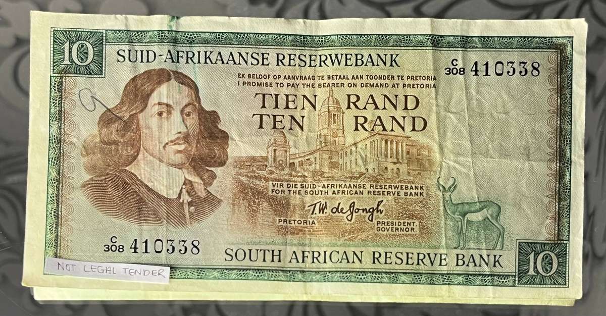 South Africa 10 Rand Banknote  Governor T.W. de Jongh