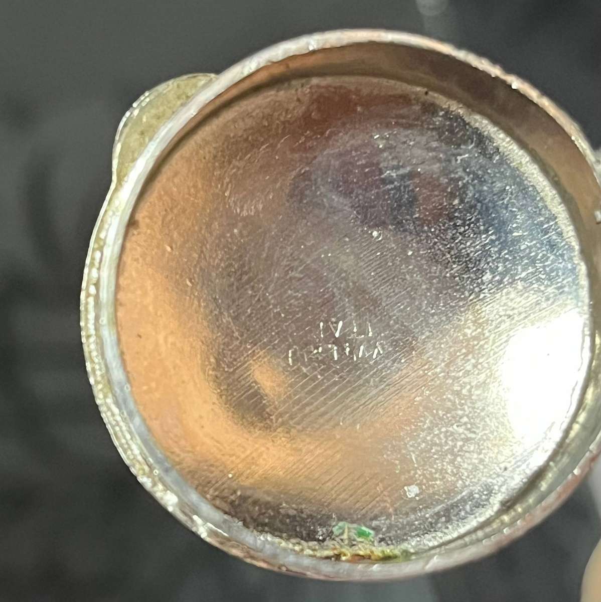 Antique Silver Pill Box  Ornate Engraved Round Snuff Box