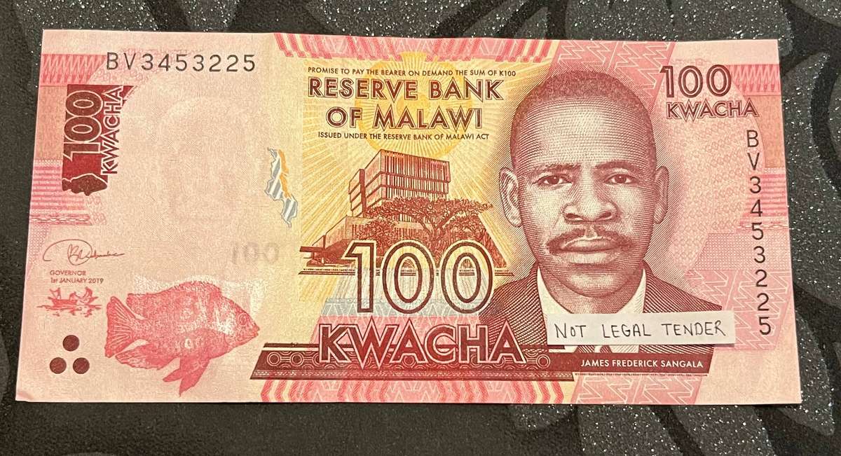 Malawi  100 Kwacha Banknote (2019 Issue) unc condition