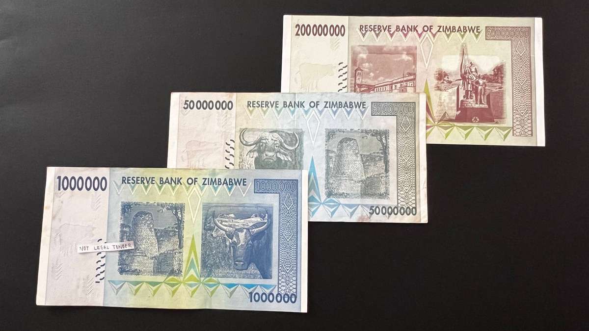  Zimbabwe Hyperinflation Banknote Set  Million & Multi-Million Dollar Notes