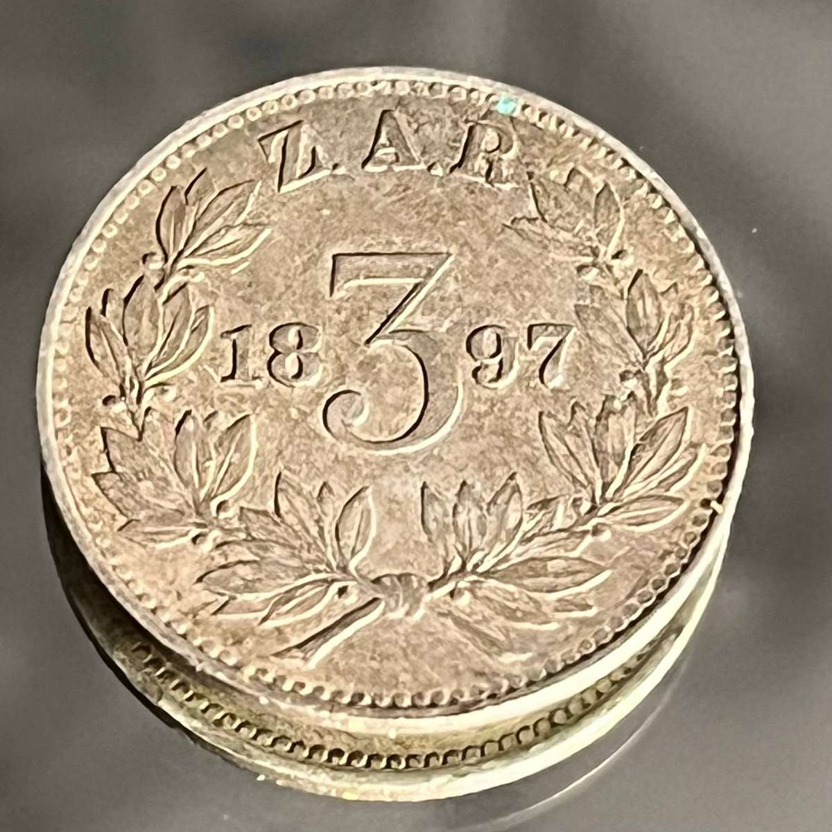  1897 ZAR Silver 3 Pence  Paul Kruger