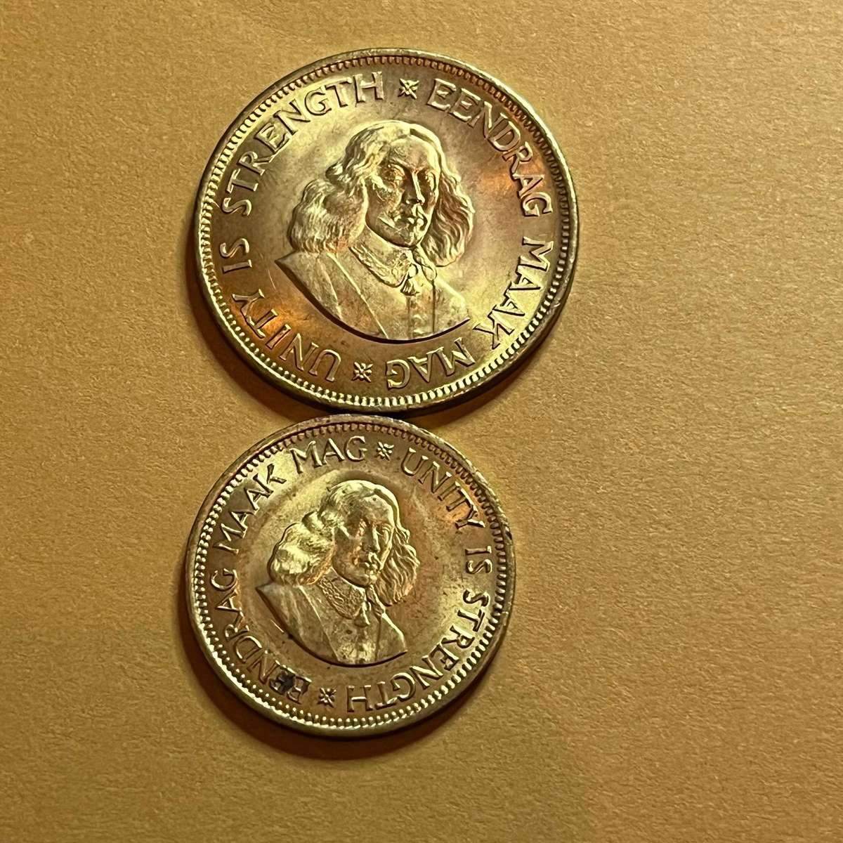 1963 & 1964 South Africa Bronze Coin Pair (1c + ½c) 