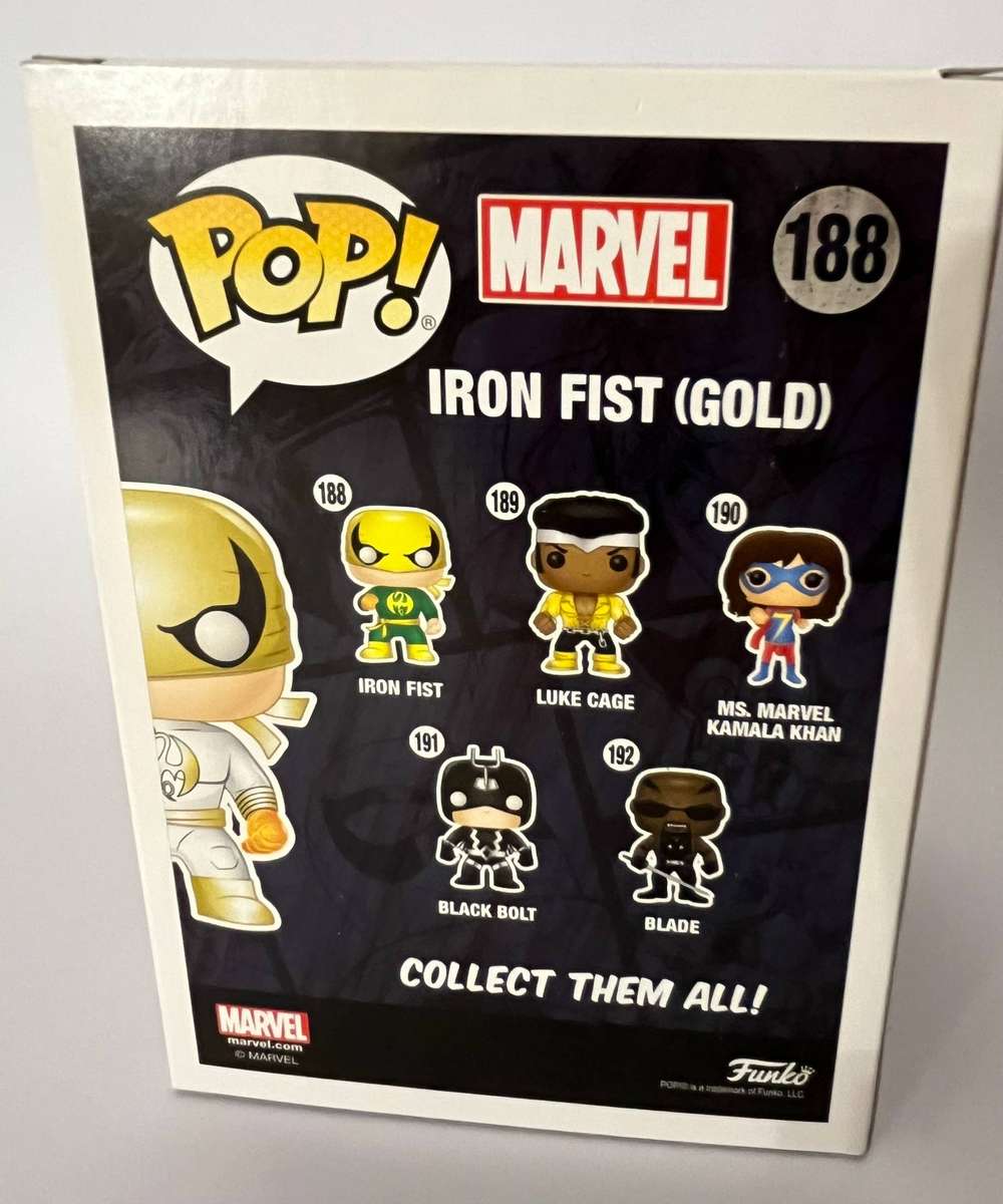  Funko Pop! Marvel  Iron Fist (Gold) #188  PX Previews Exclusive