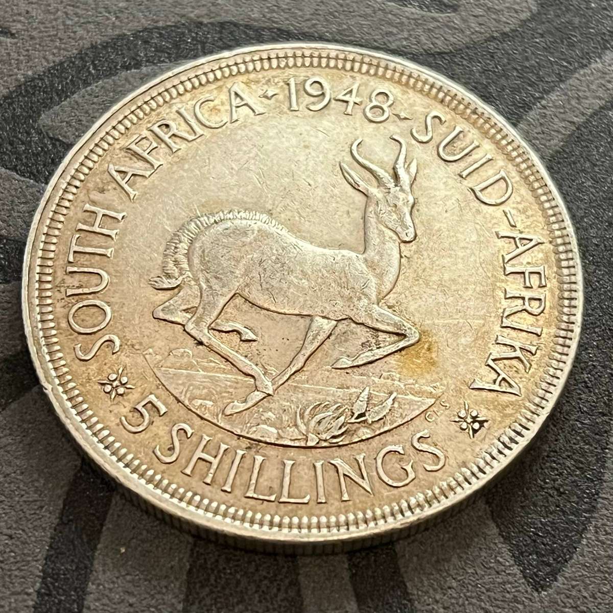 1948 South Africa 5 Shillings  King George VI (Silver)