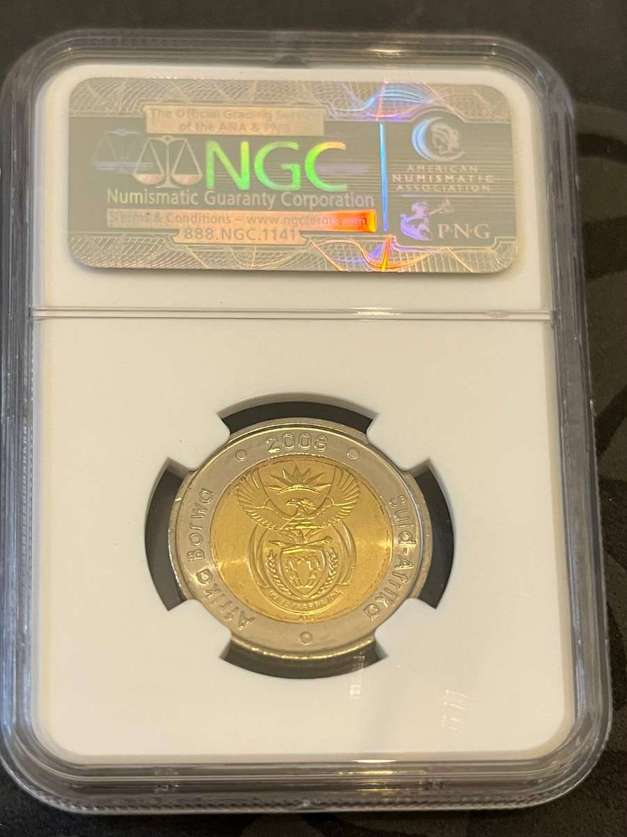 2008 South Africa 5 Rand  Nelson Mandela 90th Birthday (NGC MS66)