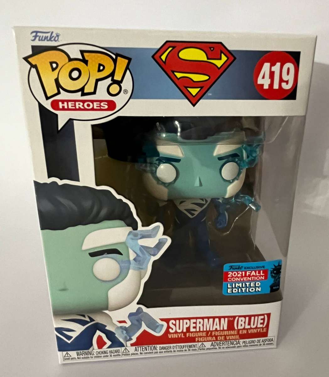  Funko Pop! DC Super Heroes #419  Superman (Blue) | 2021 Fall Convention LE