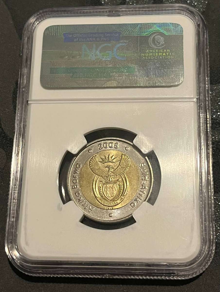 2008 South Africa 5 Rand Mandela 90th Birthday NGC MS64