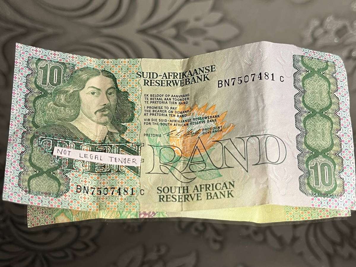 South Africa 10 Rand  Jan van Riebeeck Note (Green)  Old Reserve Bank Banknote