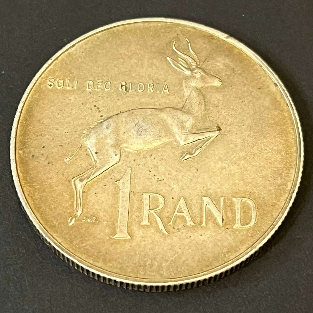 1967 South Africa 1 Rand  Silver Coin Soli Deo Gloria