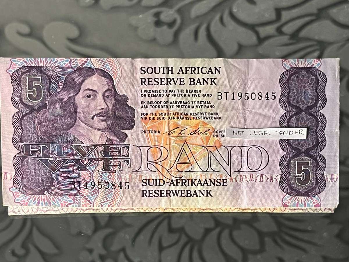 South Africa 5 Rand Note  Governor C.L. Stals