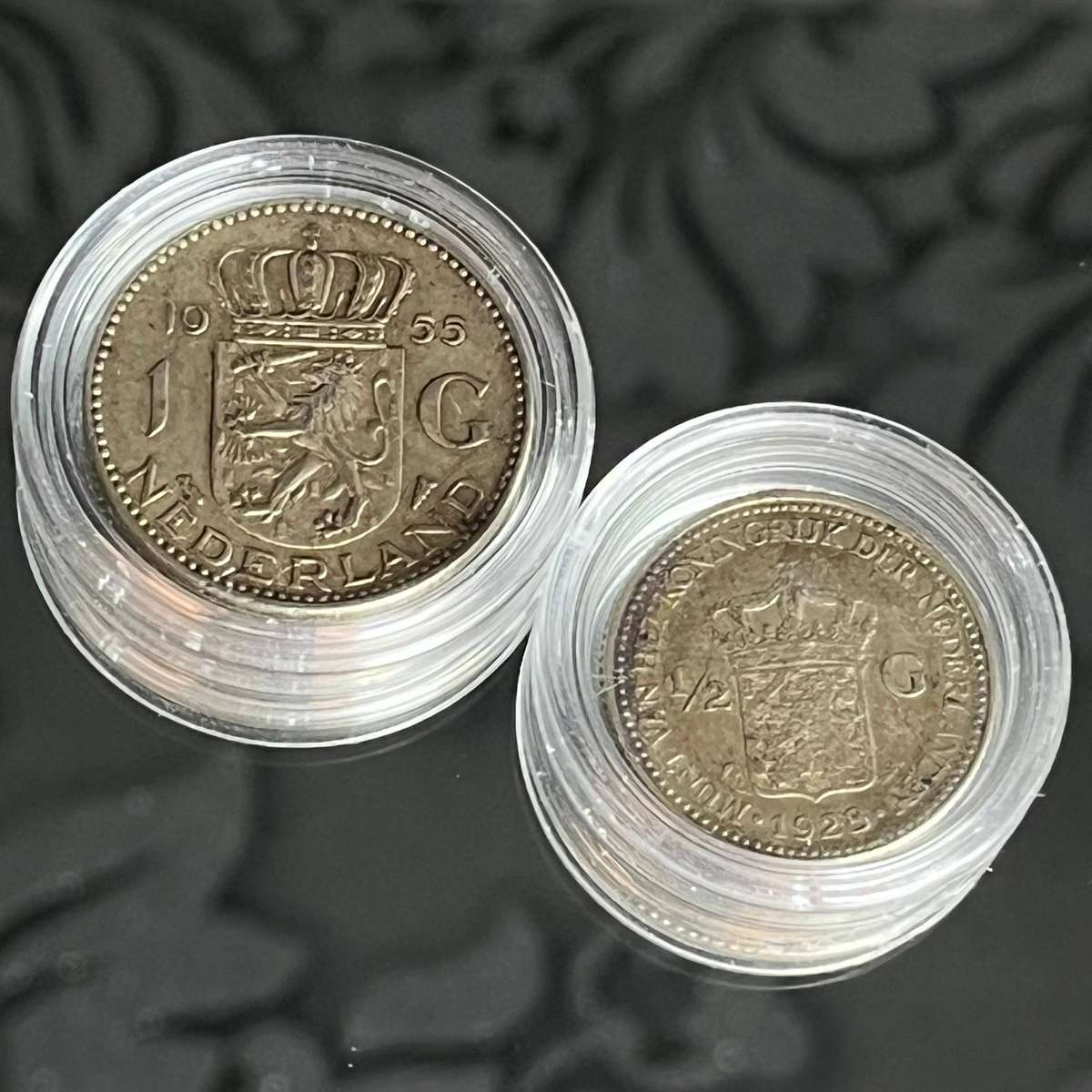 1928 & 1955 Netherlands Silver Gulden Coins  ½ G & 1 G Lot