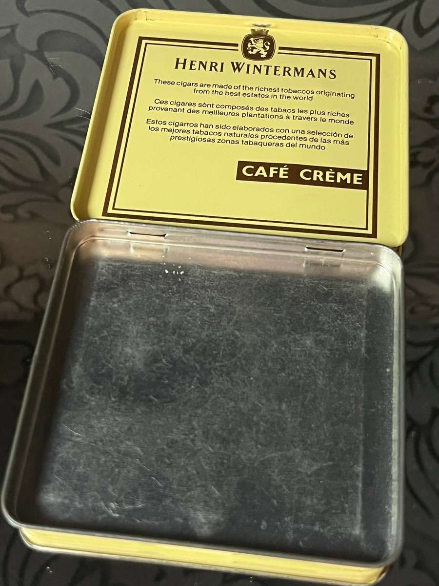 Vintage Henri Wintermans Café Crème Cigar Tin  Made in Holland (Gold)