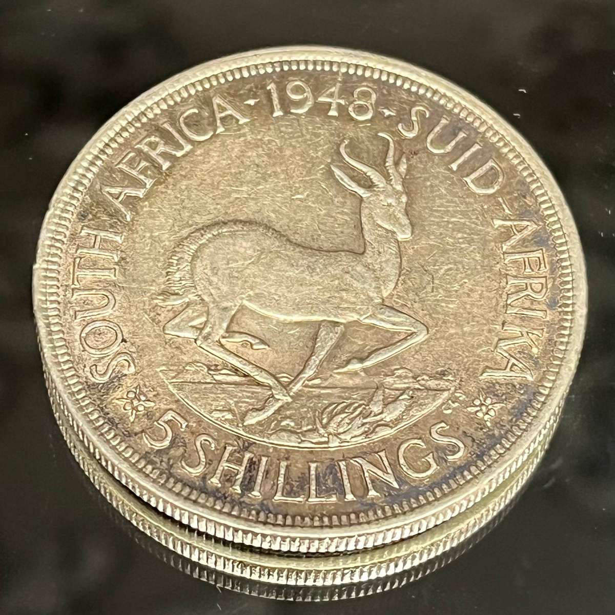 South Africa  1948 Silver Crown (5 Shillings)  George VI