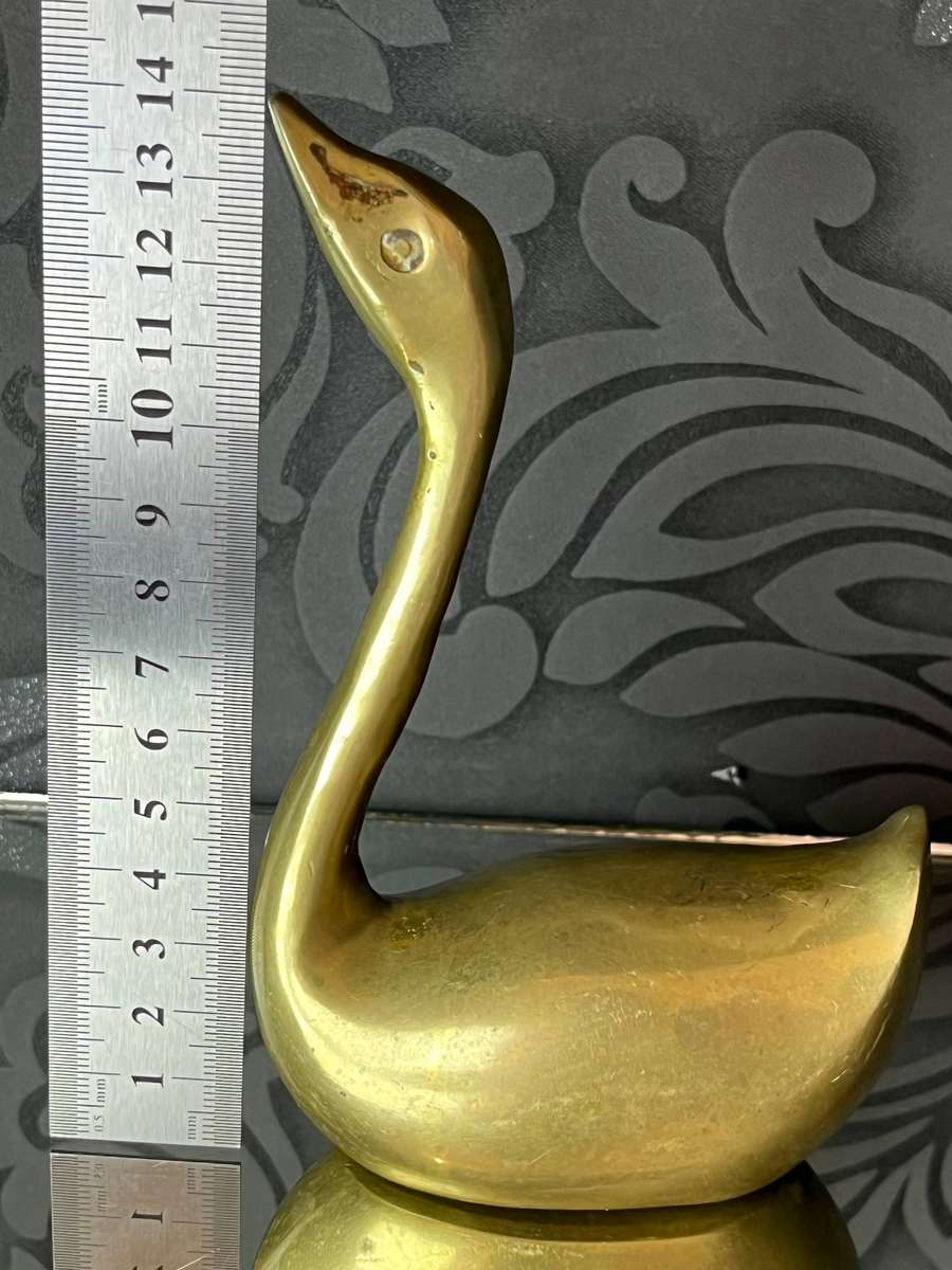  Vintage Solid Brass Swan  Long Neck Design