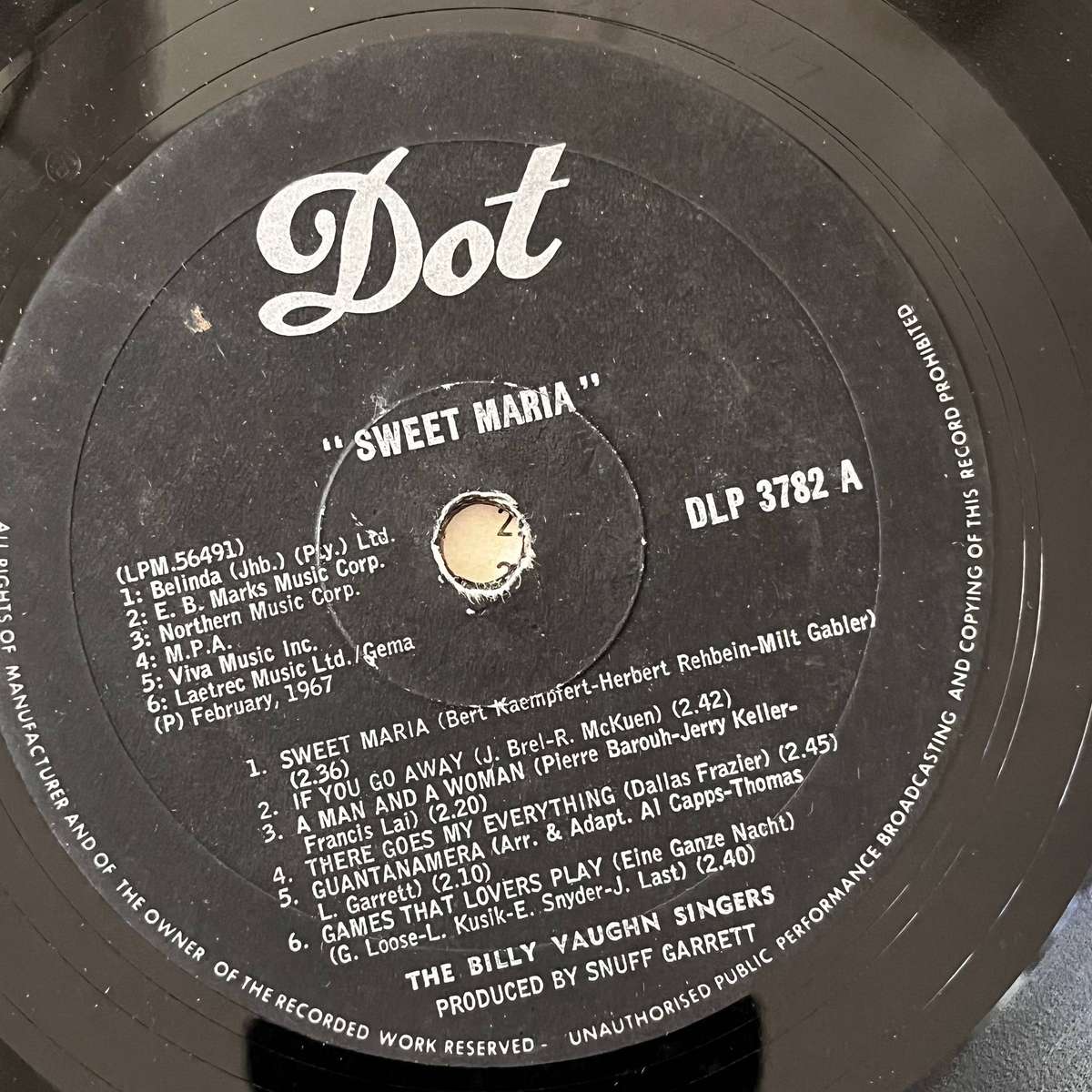 The Billy Vaughn Singers  Sweet Maria | Vinyl LP