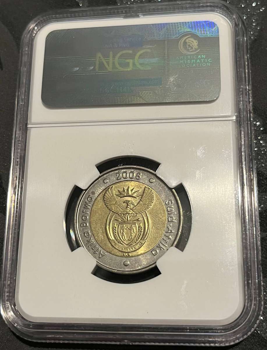 2008 South Africa 5 Rand Mandela 90th Birthday NGC MS62