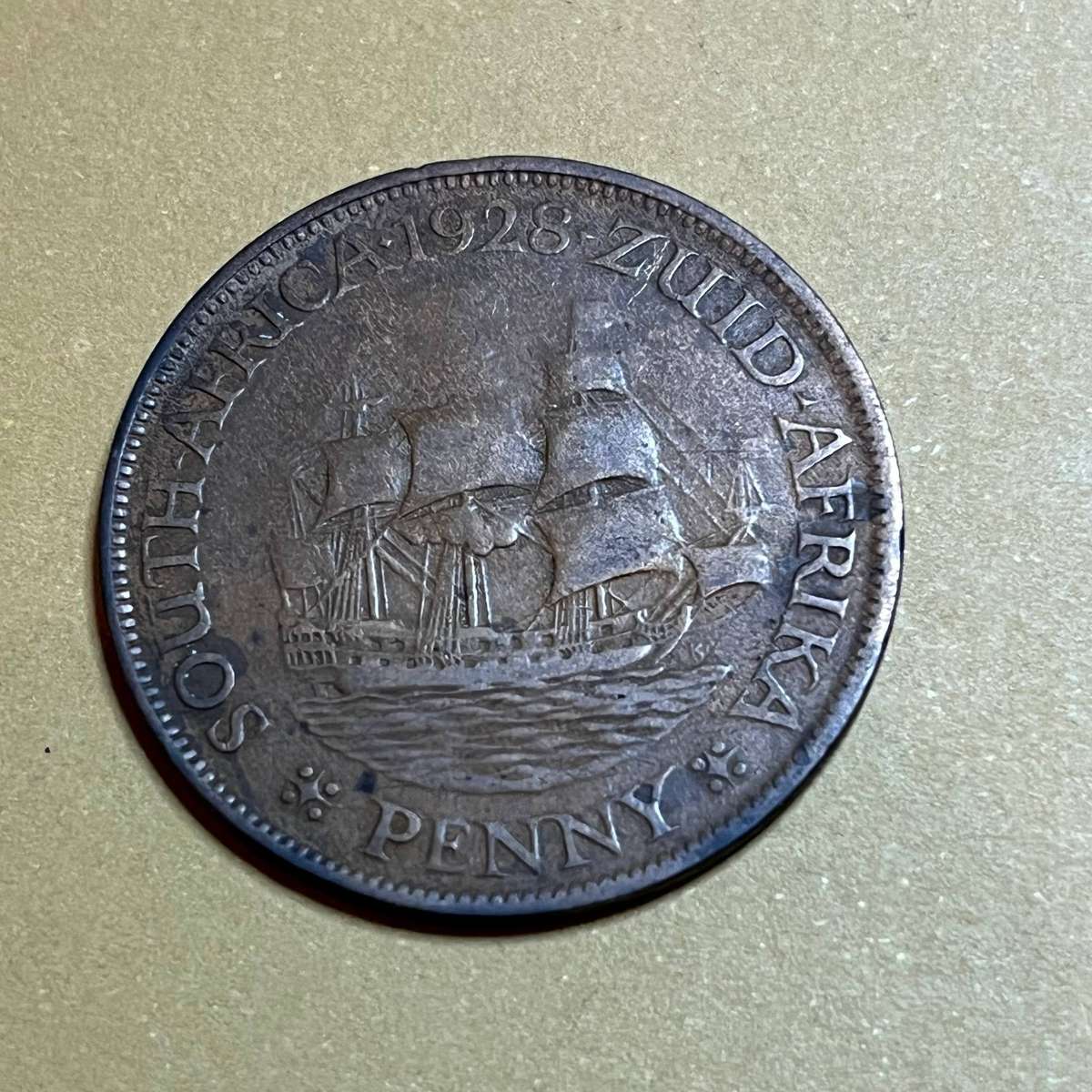 1928 South Africa Penny  King George V 