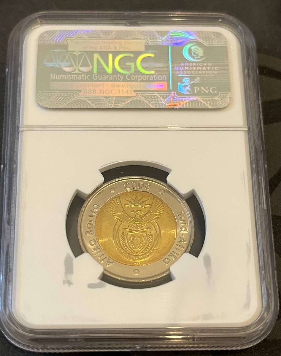 2008 South Africa 5 Rand  Nelson Mandela 90th Birthday (NGC MS66)