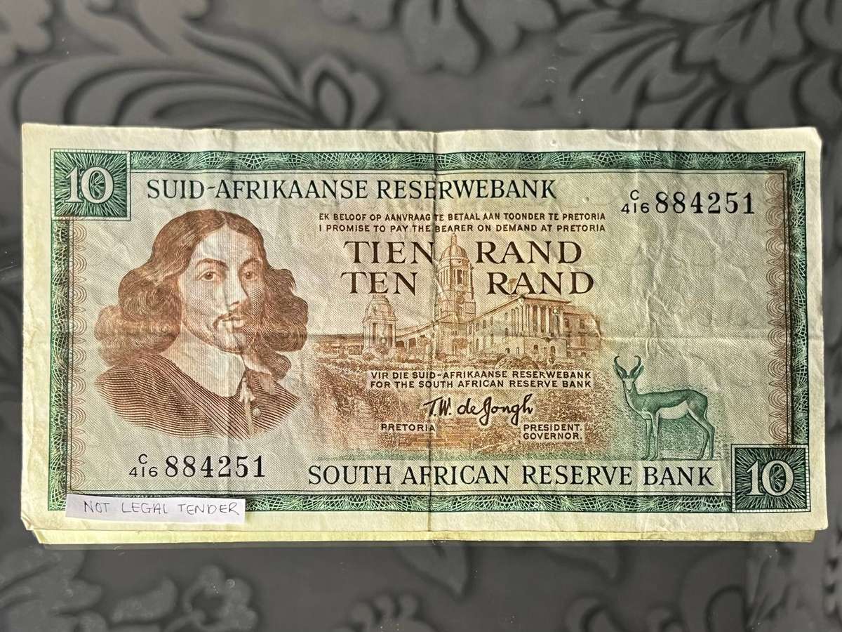 South Africa 10 Rand Banknote  Governor T.W. de Jongh