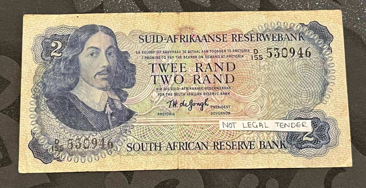 South Africa  2 Rand Banknote  Jan van Riebeeck  SARB  Vintage Collectible