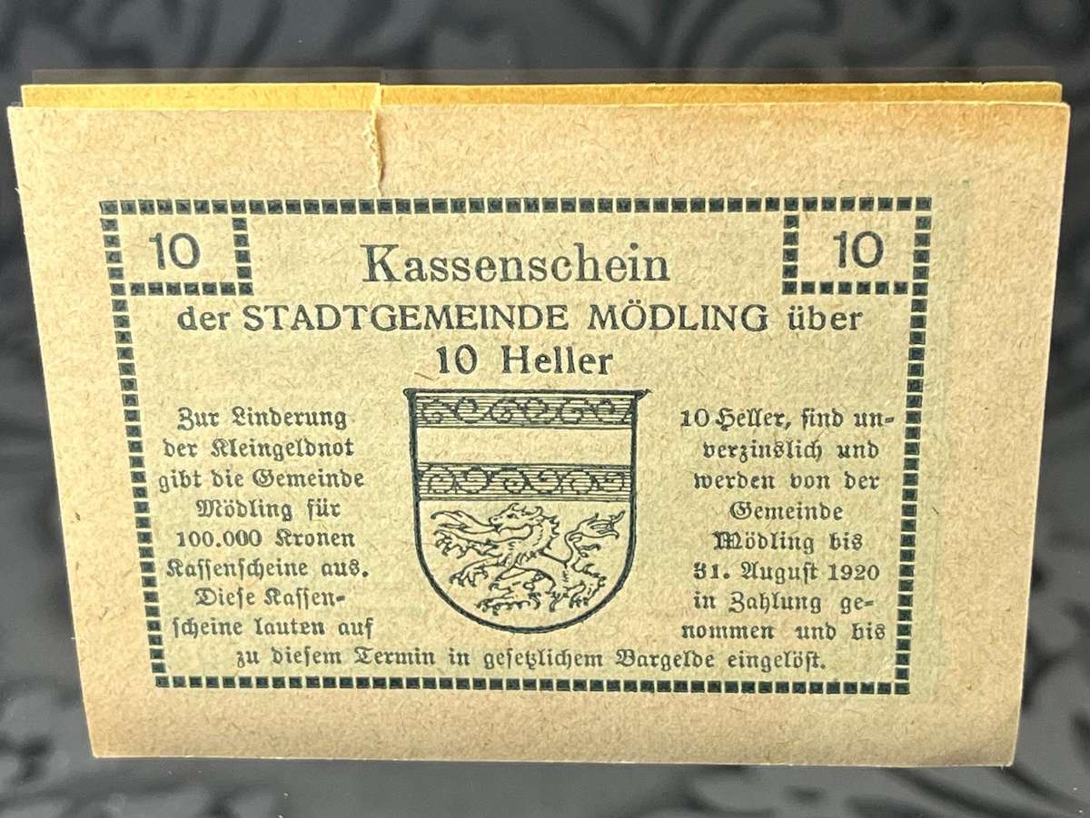 10 Heller Notgeld  1920 Municipality of Wilhering | Austria Local Banknote