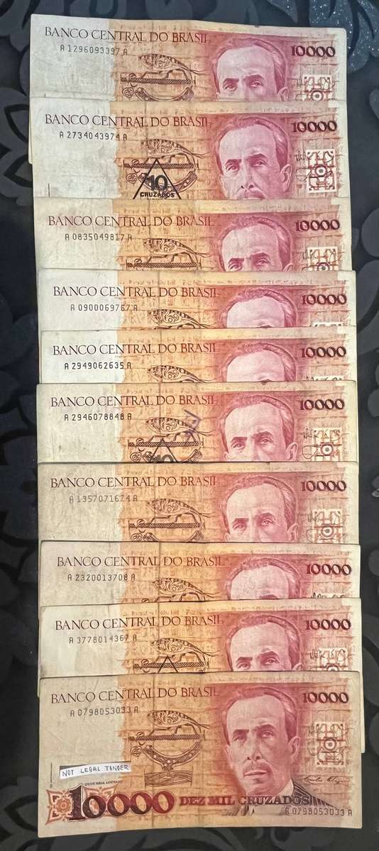  Brazil 10,000 Cruzados  Banco Central do Brasil (19861989) x10