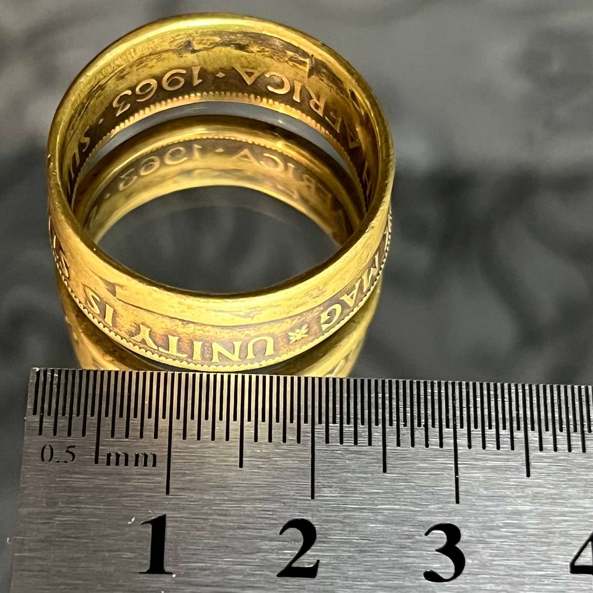 Handcrafted Ring from 1963 South African Coin  Unity is Strength