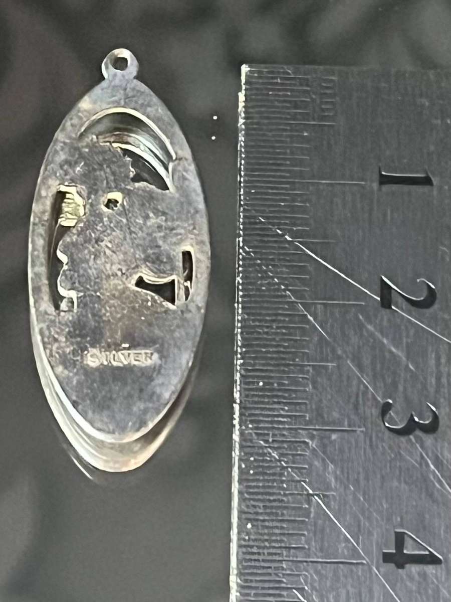 Sterling Silver Religious Pendant  Saint Christopher with Christ Child