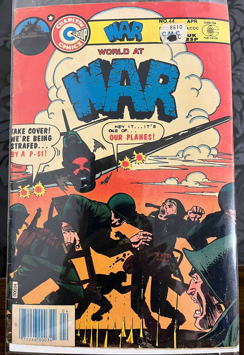  World at War #44 (1976)  Charlton Comics  Strafed by a P-51!