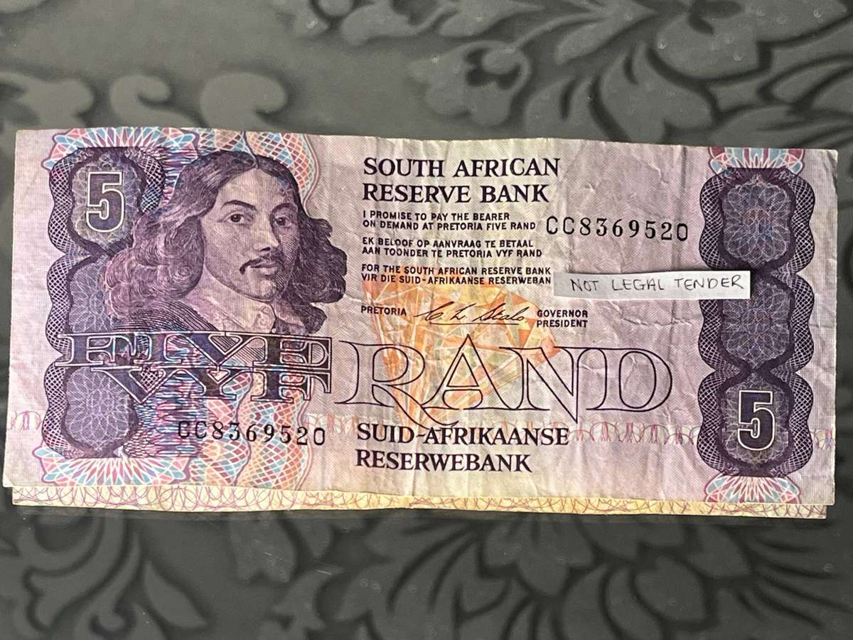South Africa 5 Rand Note  Governor C.L. Stals