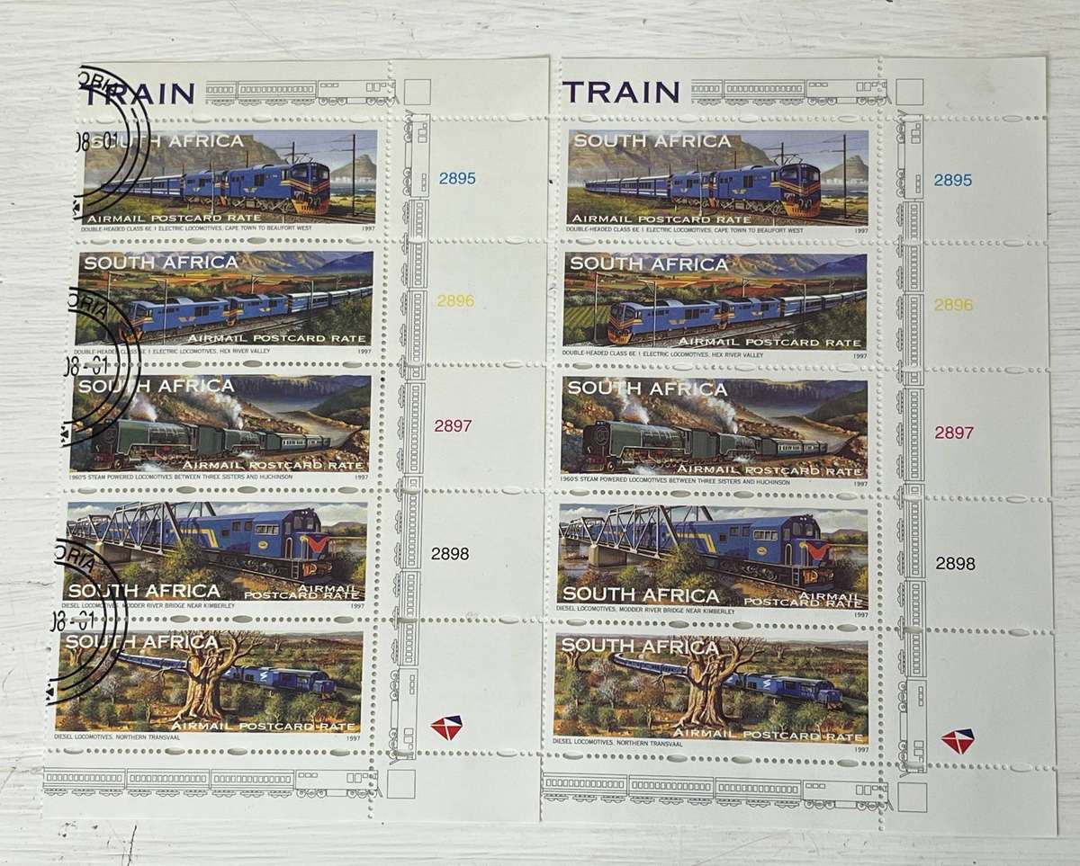 Railway Thematic  SA 1997 Train Stamp Full Sheet Collection