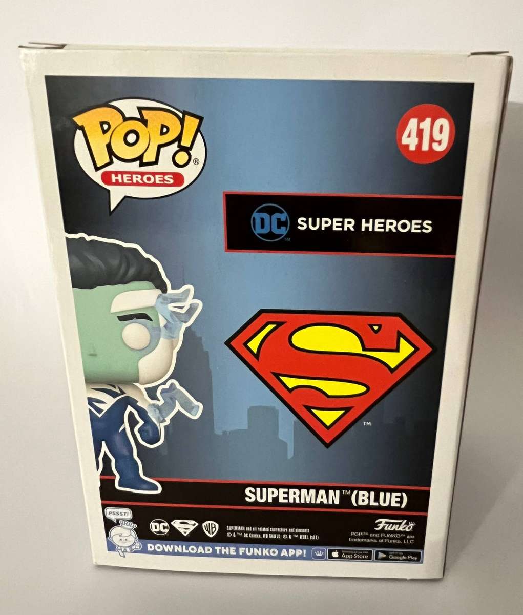  Funko Pop! DC Super Heroes #419  Superman (Blue) | 2021 Fall Convention LE