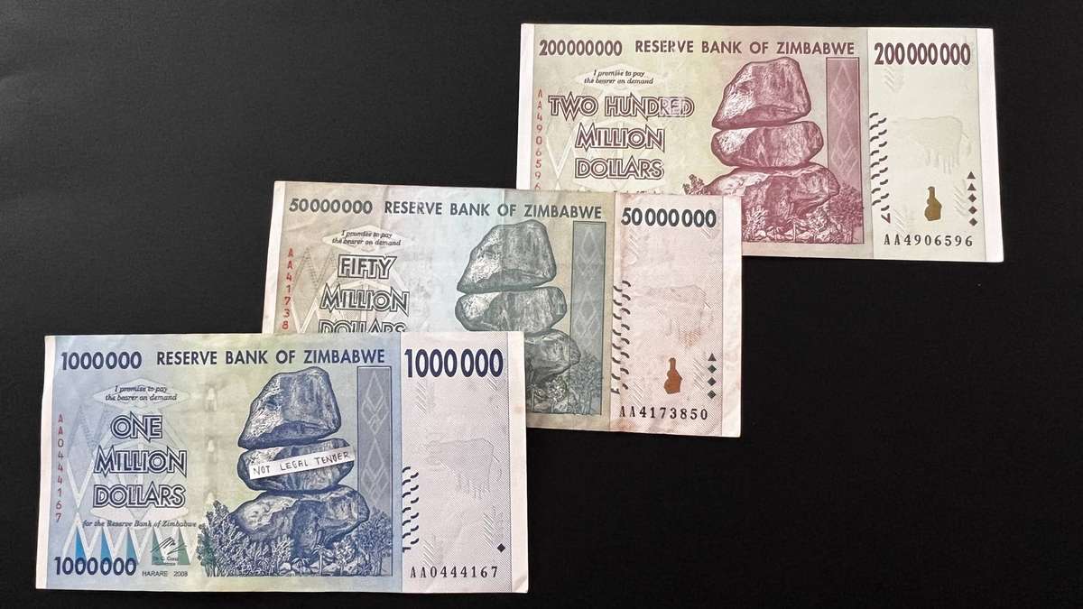  Zimbabwe Hyperinflation Banknote Set  Million & Multi-Million Dollar Notes
