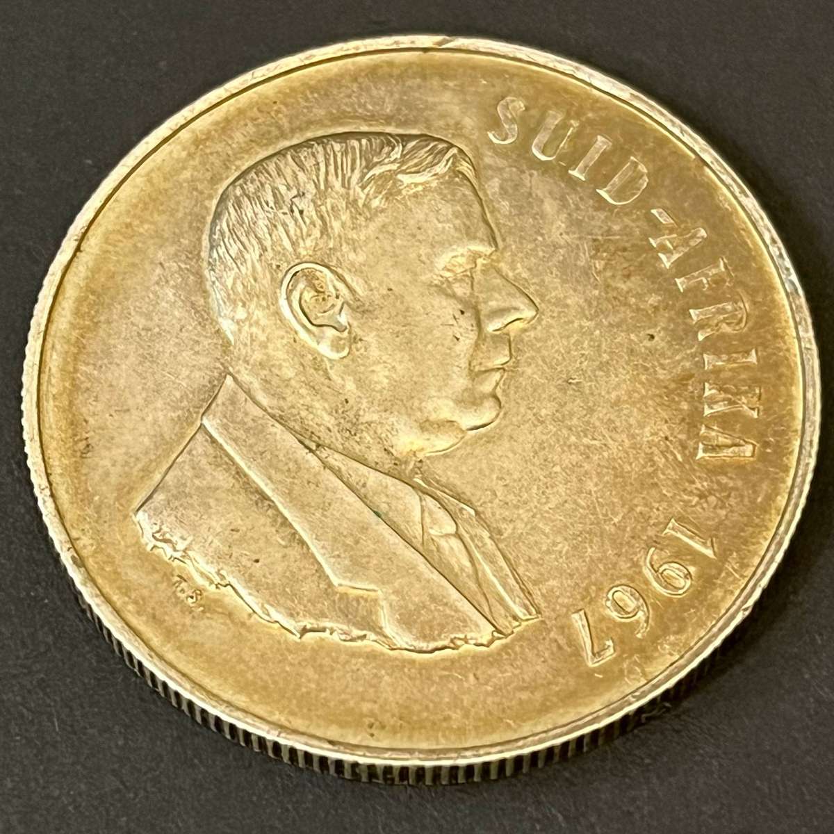 1967 South Africa 1 Rand  Silver Coin Soli Deo Gloria