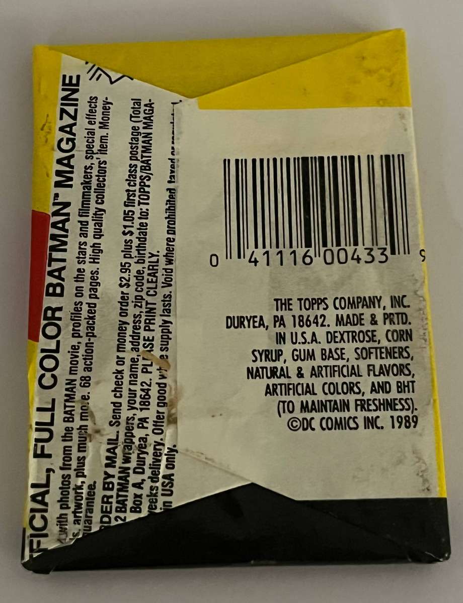  1989 Topps Batman Trading Cards Wax Pack  Sealed