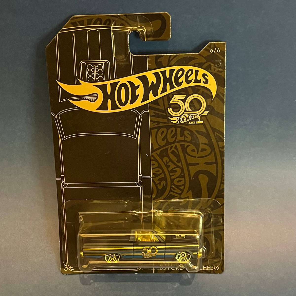  Hot Wheels 65 Ford Ranchero  50th Anniversary Black & Gold (6/6)