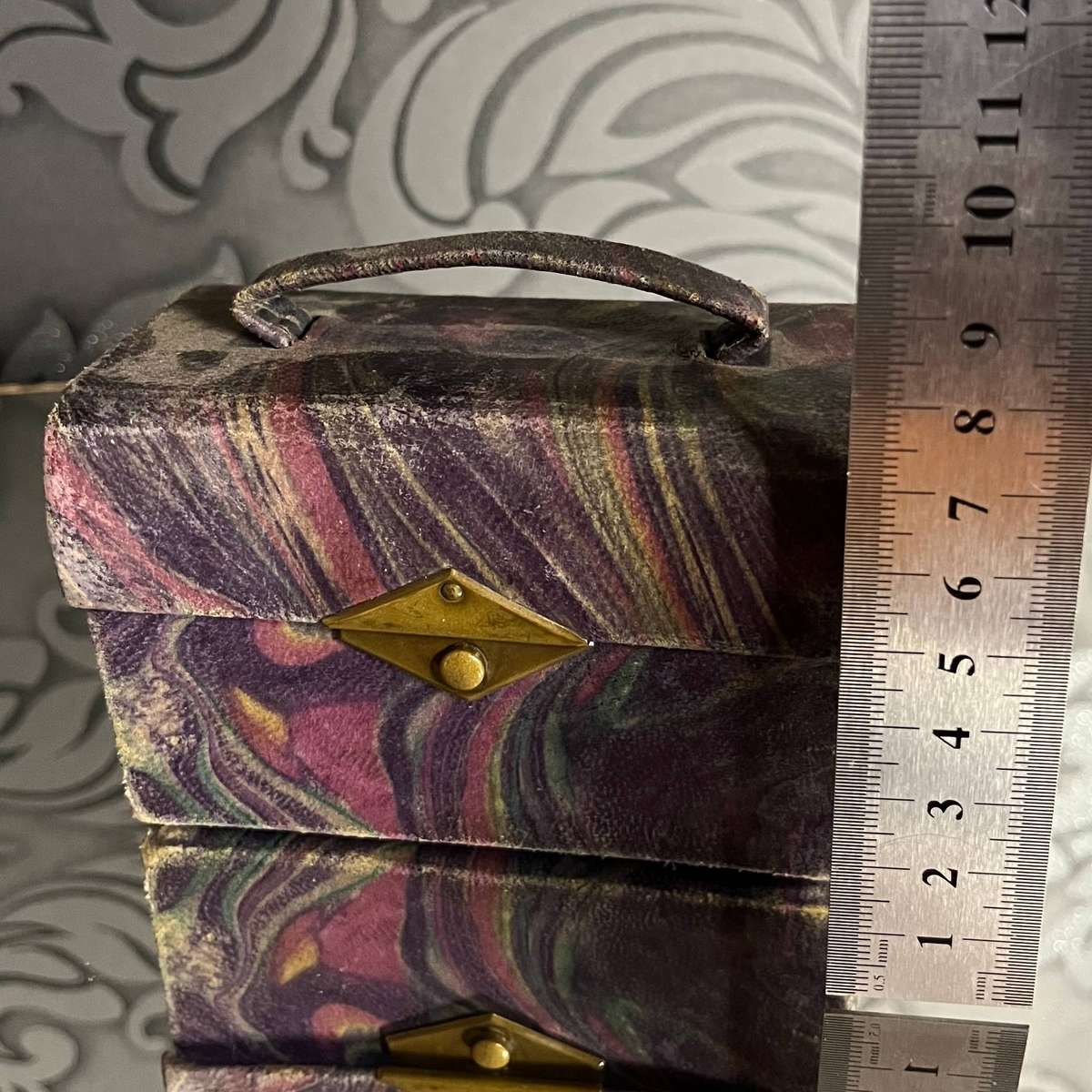 Vintage French Opera Glasses  Marbled Purple  Original Case