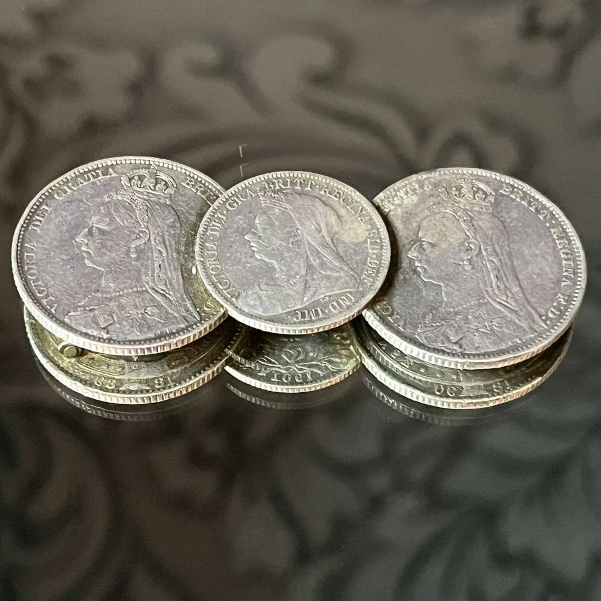 1800s - 1901 coins Queen Victoria Silver Brooch