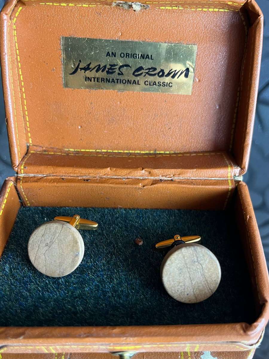 Vintage James Crown Cufflinks in Original Mini Suitcase Box