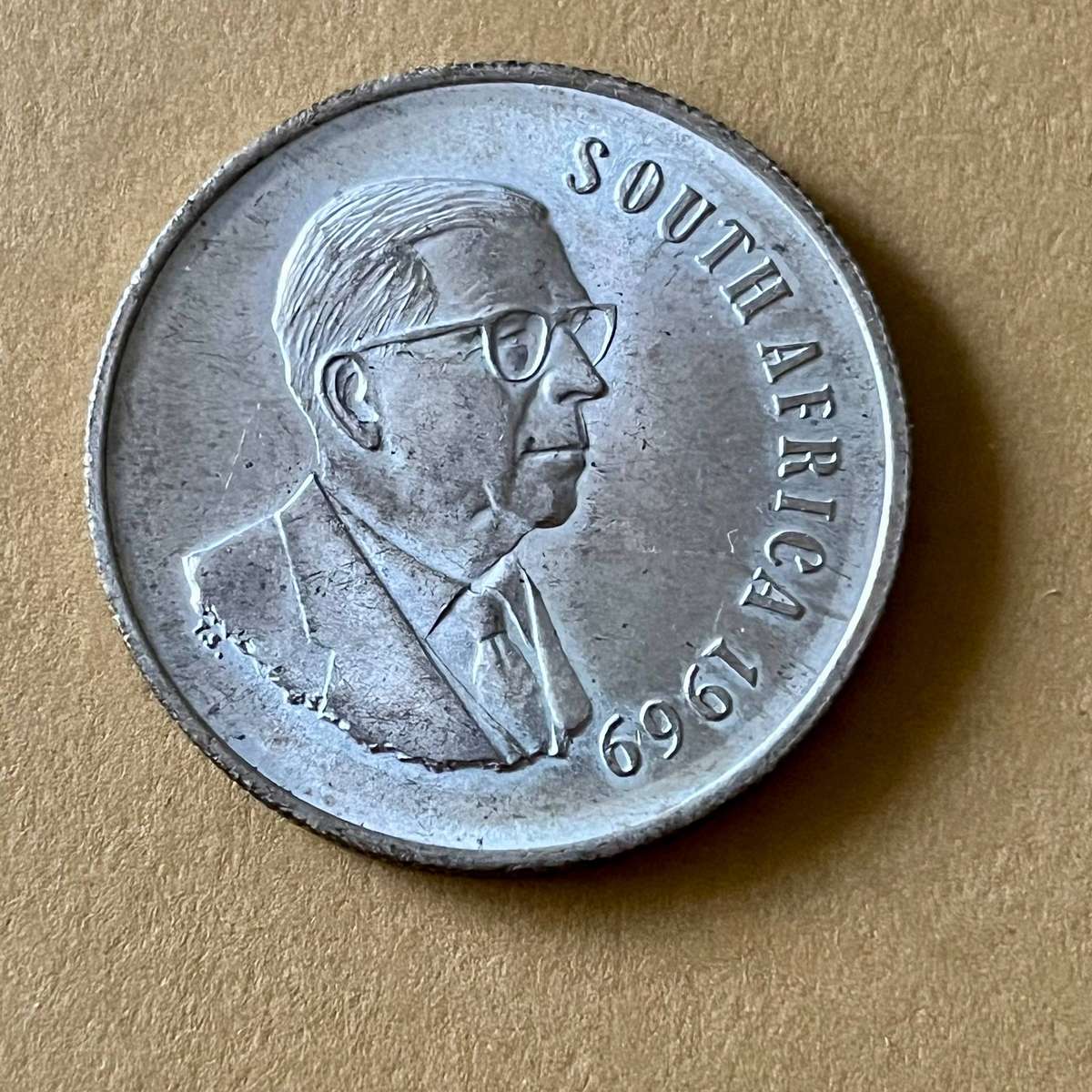 1969 South Africa Silver 1 Rand  .800 Silver