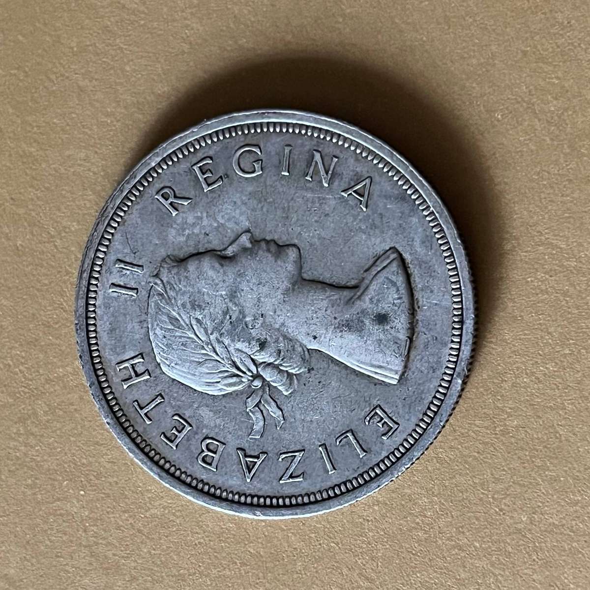 South Africa 1956 5 Shillings  Queen Elizabeth II  50% Silver