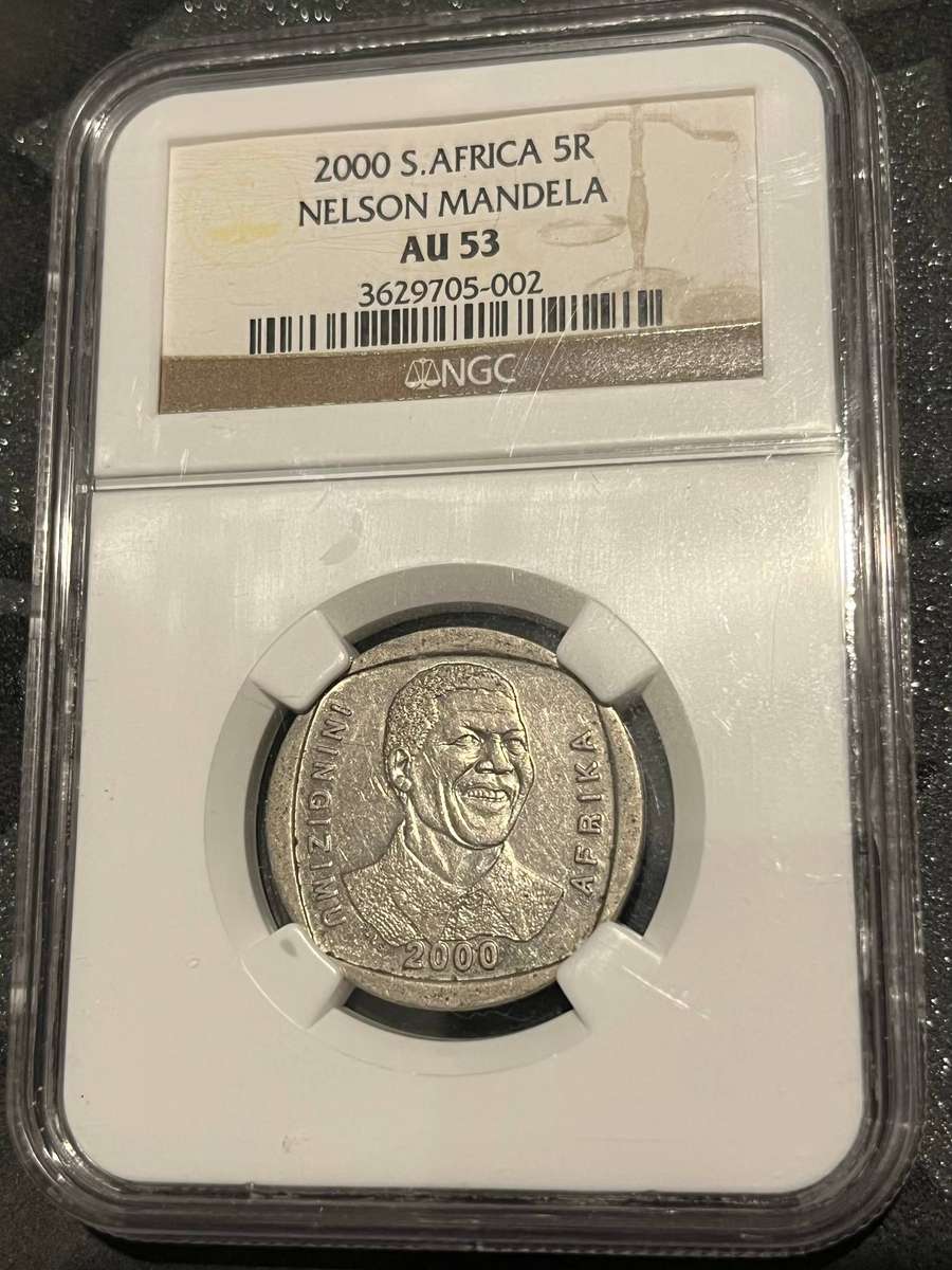 2000 South Africa 5 Rand  Nelson Mandela  NGC AU53