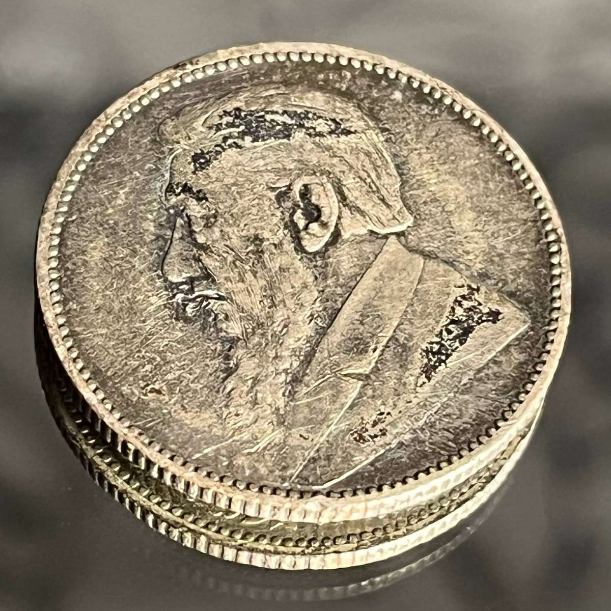 1896 ZAR 1 Shilling  Paul Kruger  Silver Coin