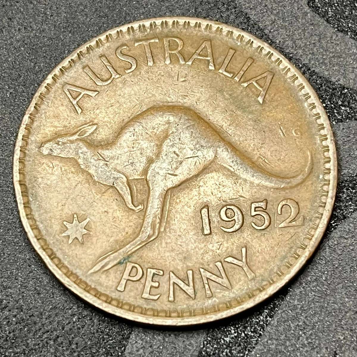  1952 Australia Penny  King George VI Kangaroo Design