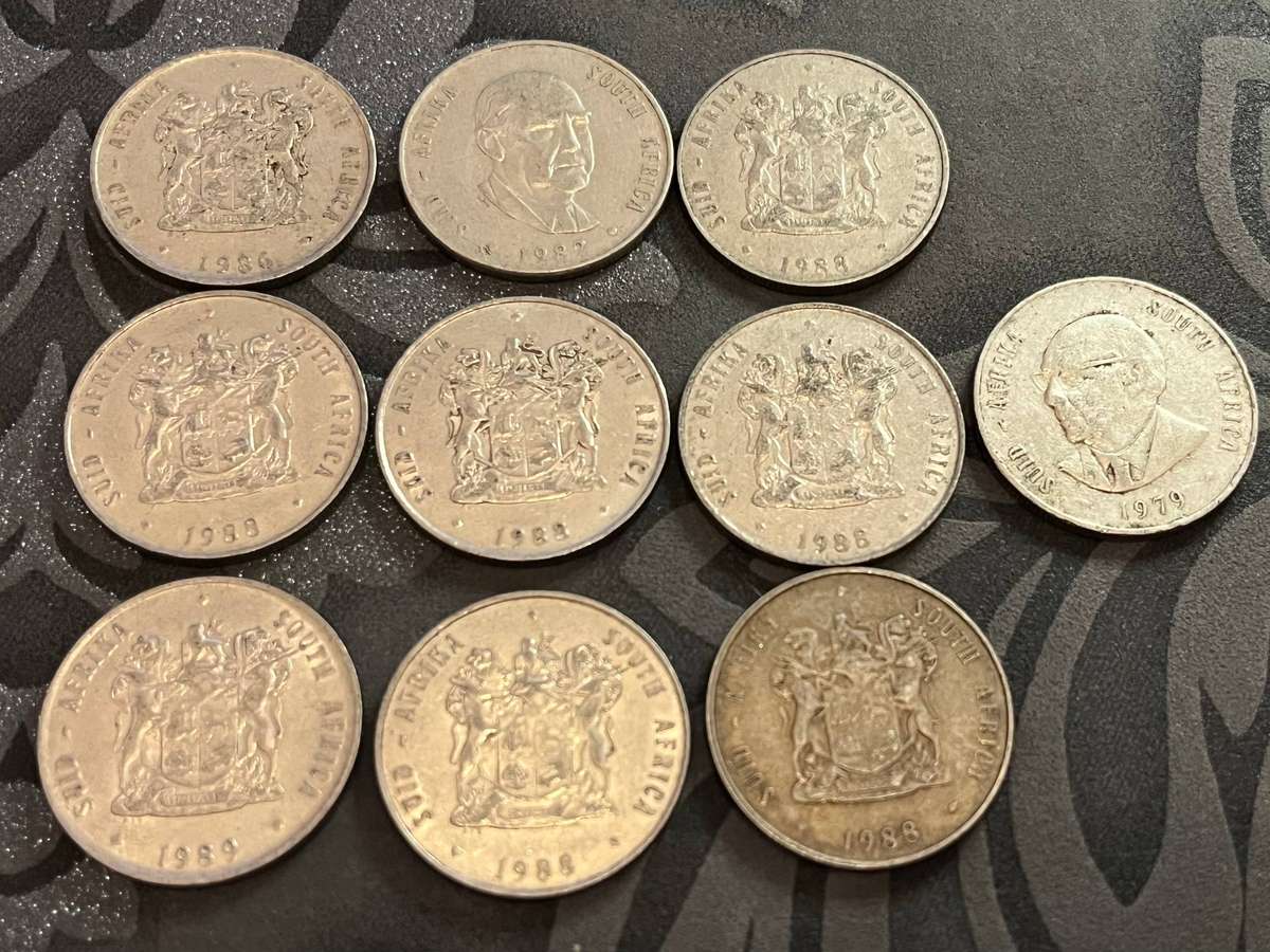  South Africa 1 Rand Coin Set  1979 to 1989
